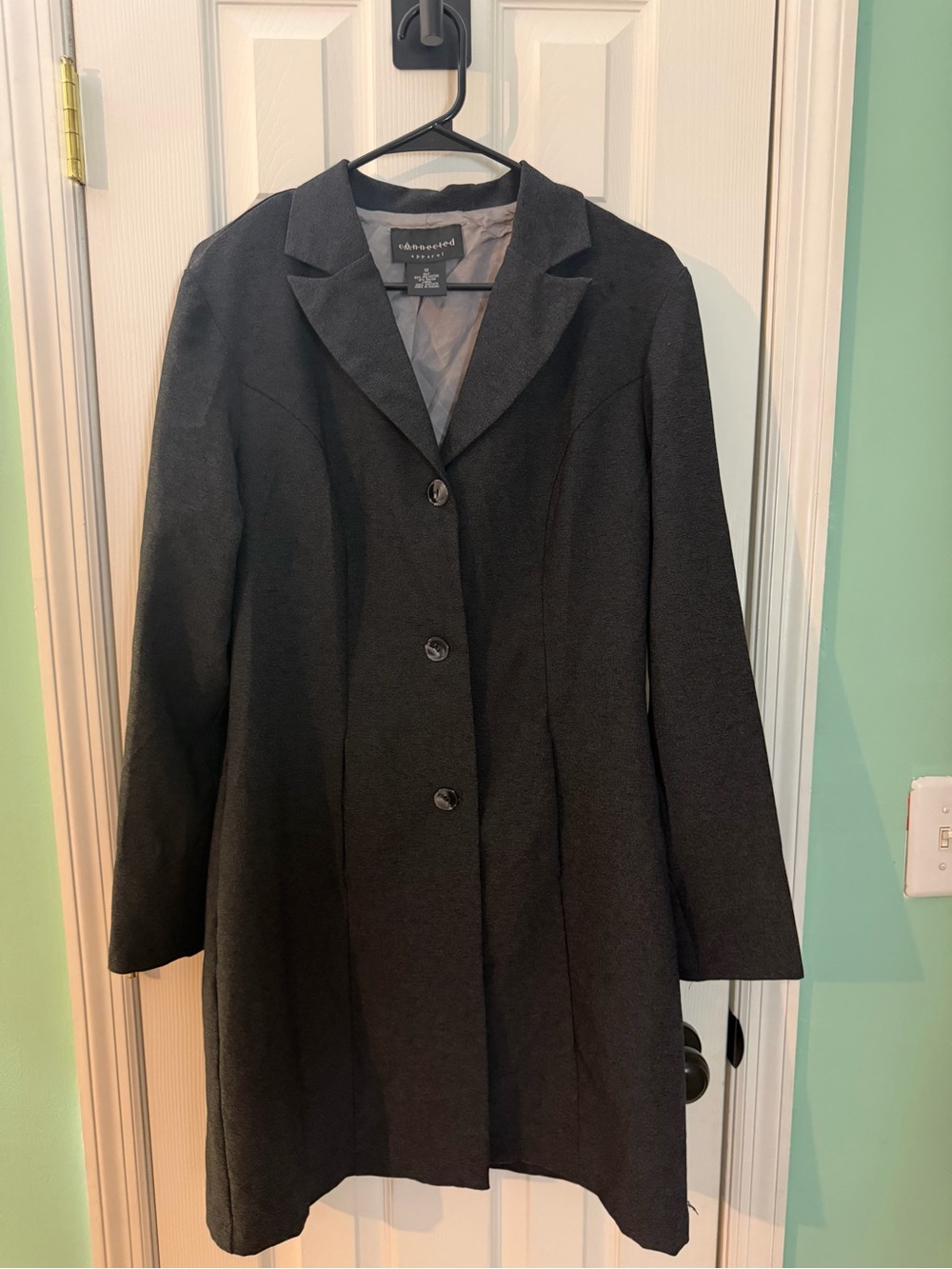 connected apparel Women’s Black Single-Breasted Trench Coat| 12